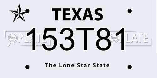 153T81 Texas License Plate