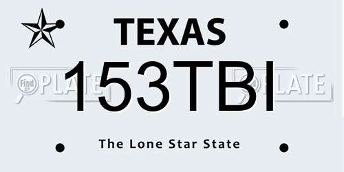 153TBI Texas License Plate