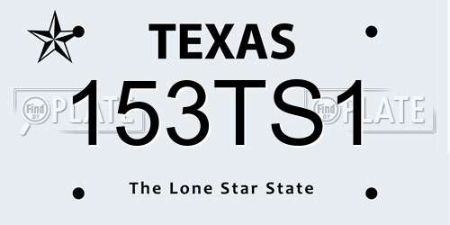 153TS1 Texas License Plate