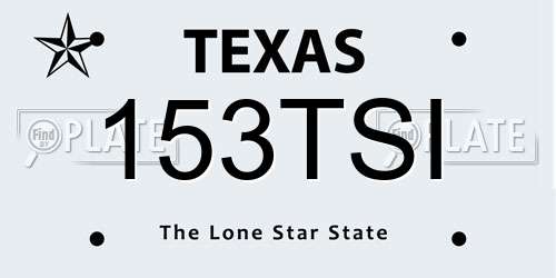 153TSI Texas License Plate