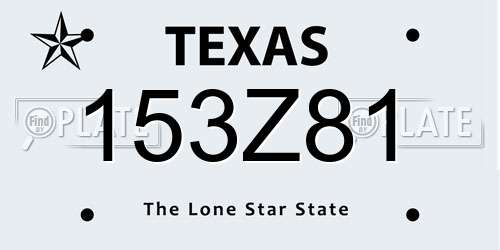 153Z81 Texas License Plate