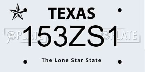 153ZS1 Texas License Plate