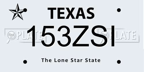 153ZSI Texas License Plate