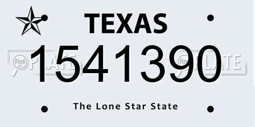 1541390 Texas License Plate