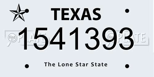 1541393 Texas License Plate