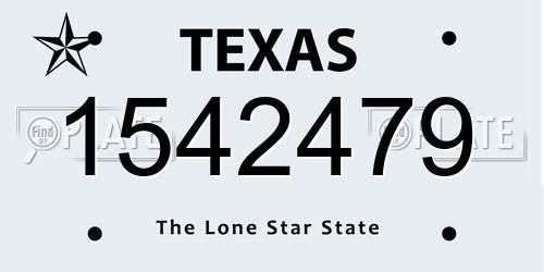 1542479 Texas License Plate