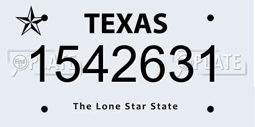1542631 Texas License Plate