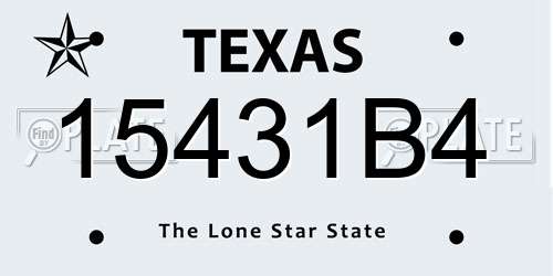 15431B4 Texas License Plate