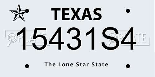 15431S4 Texas License Plate