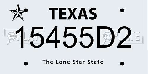 15455D2 Texas License Plate