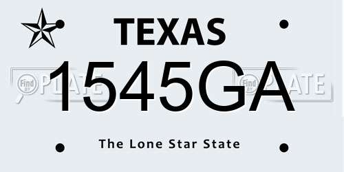 1545GA Texas License Plate