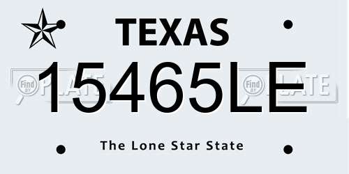 15465LE Texas License Plate