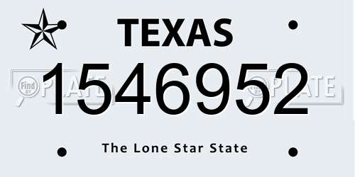 1546952 Texas License Plate