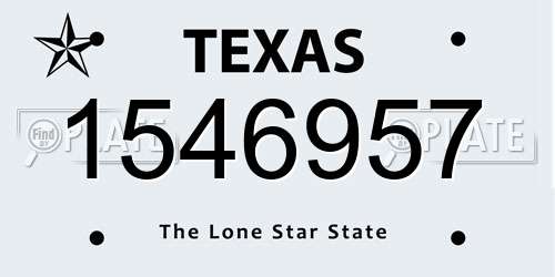 1546957 Texas License Plate