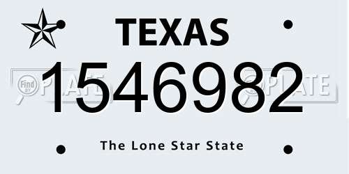 1546982 Texas License Plate
