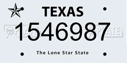 1546987 Texas License Plate