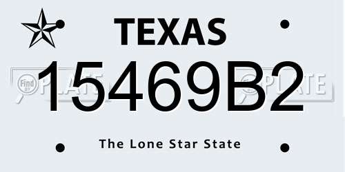 15469B2 Texas License Plate