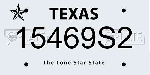 15469S2 Texas License Plate