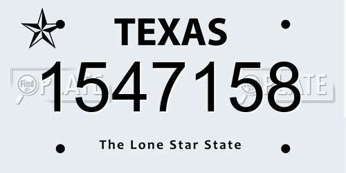 1547158 Texas License Plate