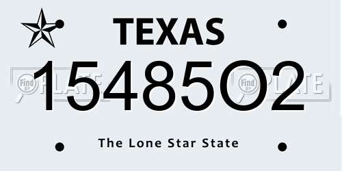 15485O2 Texas License Plate