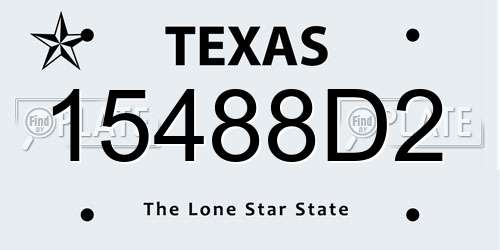 15488D2 Texas License Plate