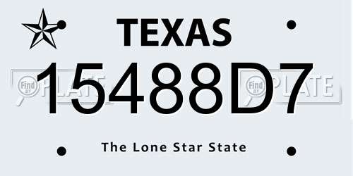 15488D7 Texas License Plate