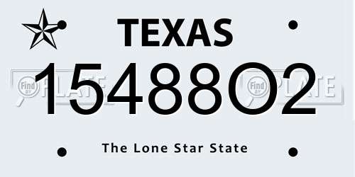 15488O2 Texas License Plate