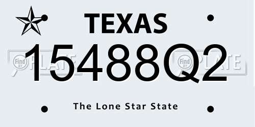 15488Q2 Texas License Plate