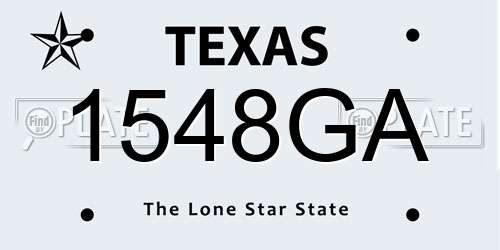1548GA Texas License Plate