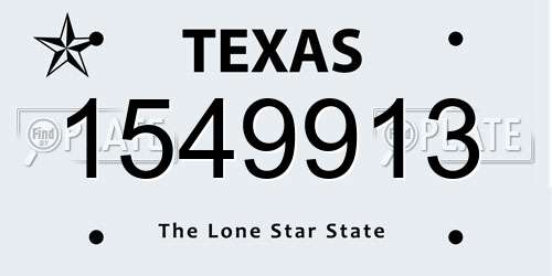 1549913 Texas License Plate