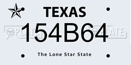154B64 Texas License Plate