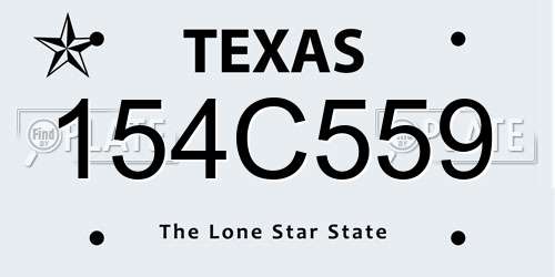 154C559 Texas License Plate