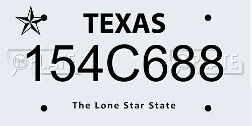 154C688 Texas License Plate