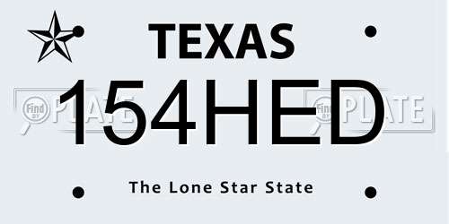 154HED Texas License Plate