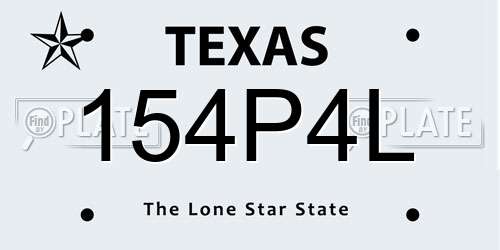 154P4L Texas License Plate