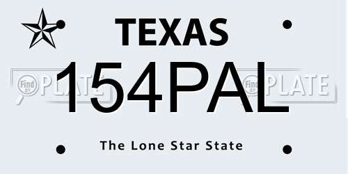 154PAL Texas License Plate