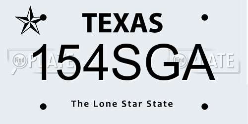 154SGA Texas License Plate