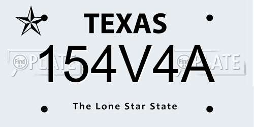 154V4A Texas License Plate