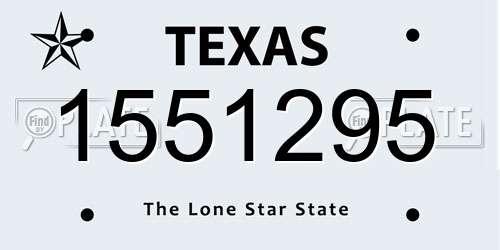 1551295 Texas License Plate