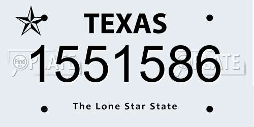 1551586 Texas License Plate
