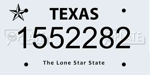 1552282 Texas License Plate