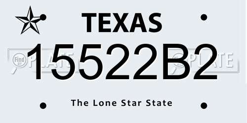 15522B2 Texas License Plate