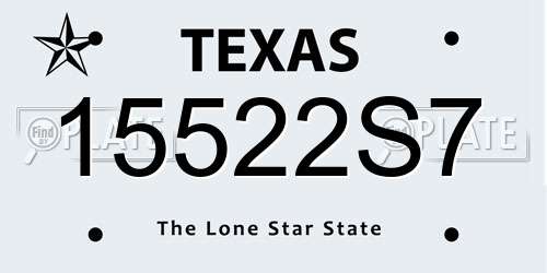 15522S7 Texas License Plate