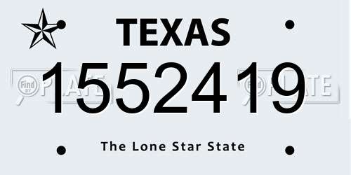 1552419 Texas License Plate