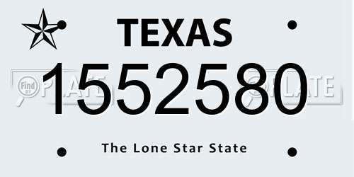 1552580 Texas License Plate