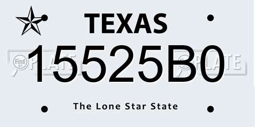 15525B0 Texas License Plate