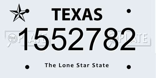 1552782 Texas License Plate