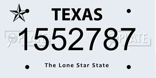 1552787 Texas License Plate