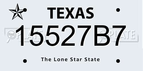 15527B7 Texas License Plate