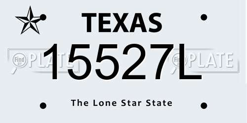15527L Texas License Plate